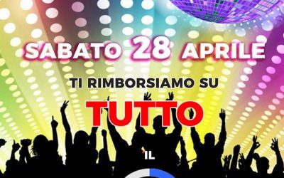 Sabato 28 Aprile 2018 ti rimborsiamo il 50% dei tuoi acquisti!